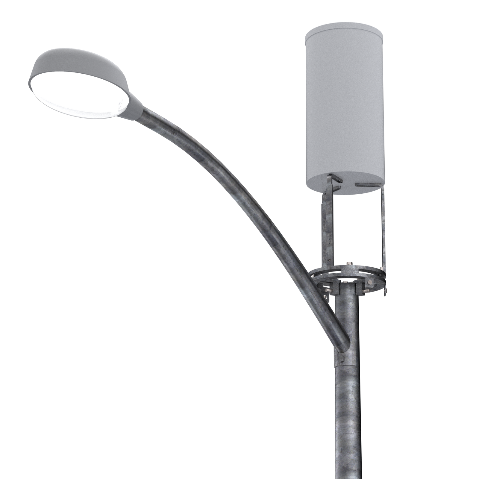 Universal 12" Pole Top Mount & Short Skirt (Antenna & Light Arm Exposed)