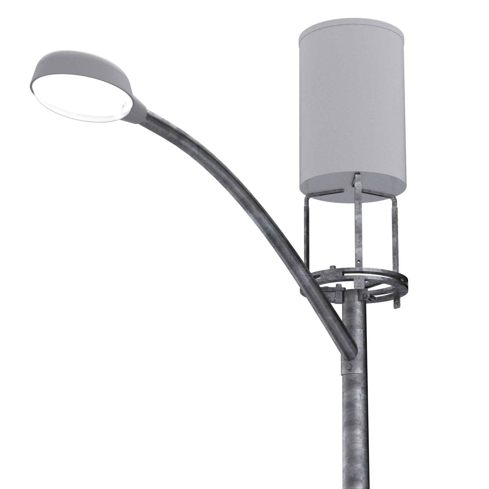 Universal 16" Pole Top Mount & Short Skirt (Antenna & Light Arm Exposed)