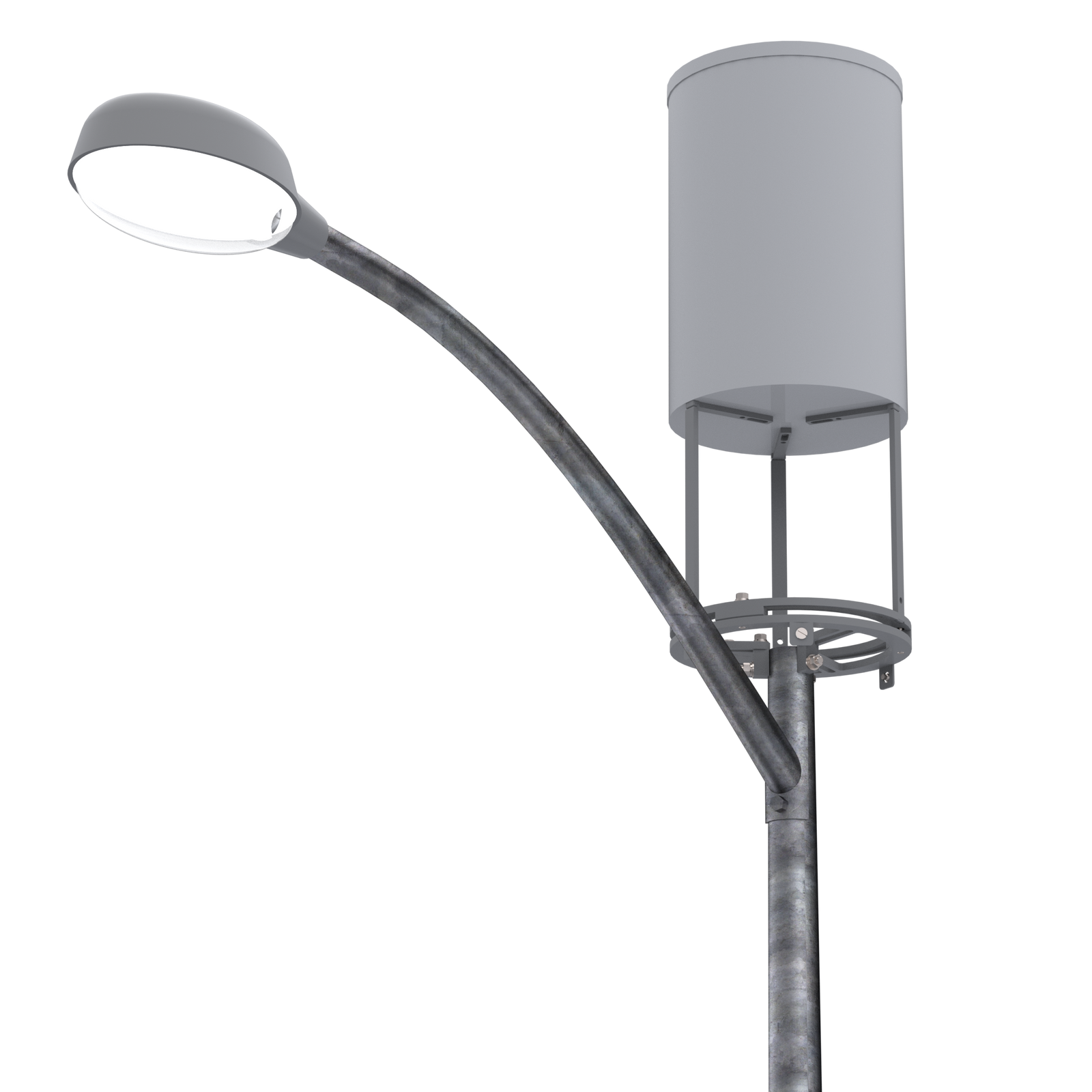 Universal 16" Pole Top Mount & Long Skirt (Antenna Exposed)